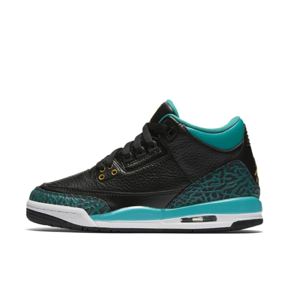 推荐商品：Air Jordan 3 运动休闲鞋 潮流复古抓地支撑缓震合成革圆头 Rio Teal 黑绿