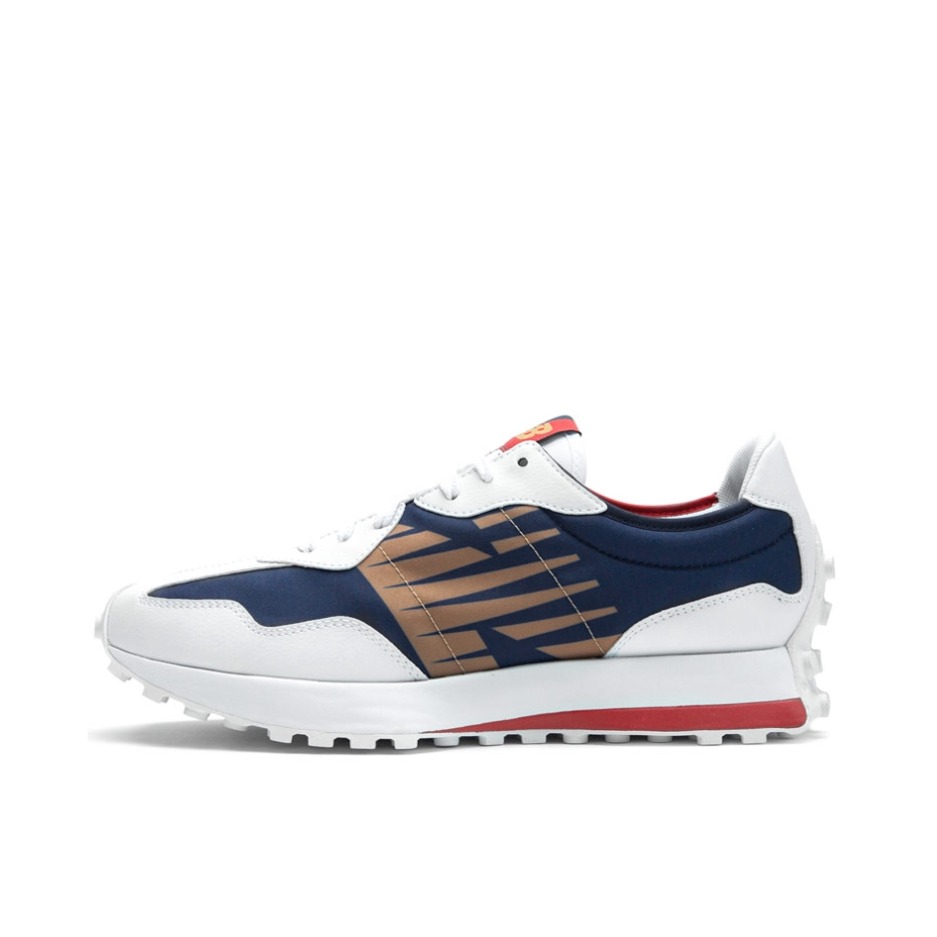 推荐商品：【IU同款】 New Balance 327 跑鞋 舒适复古防滑耐磨休闲透气减震拼接运动防水织物慢跑圆头 Olympic KIKS x NUTTSH ART三方联名/白蓝红