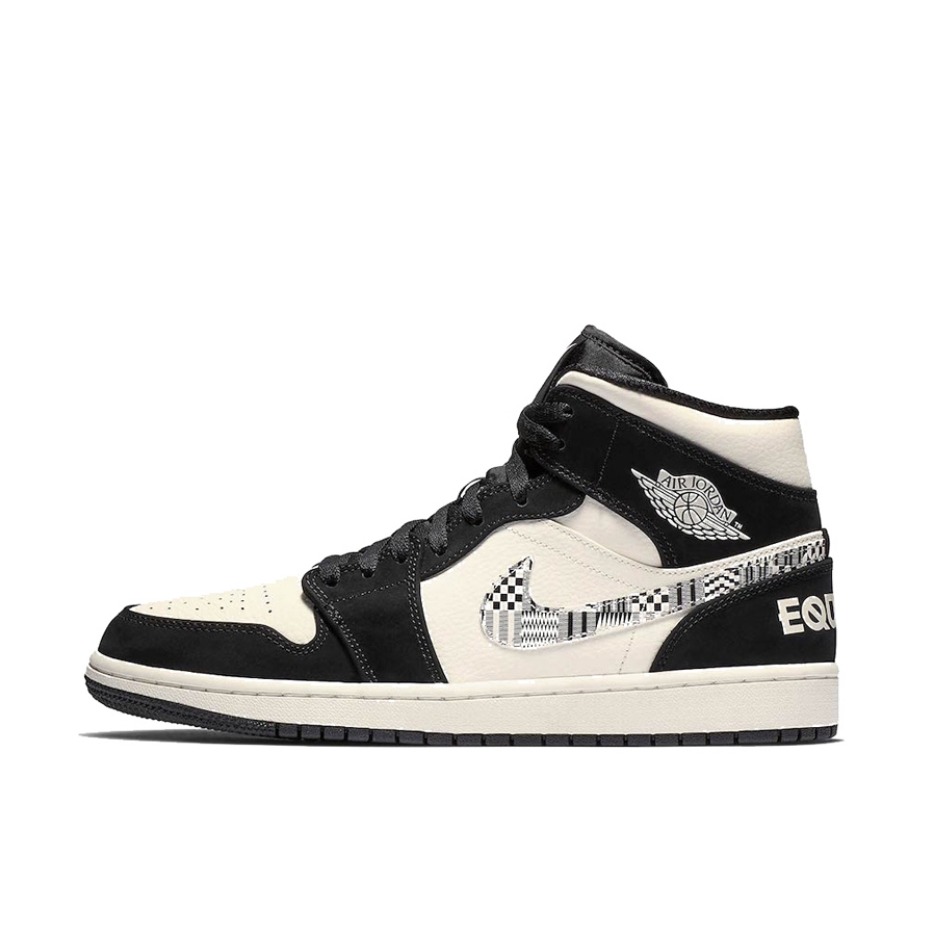 推荐商品：Air Jordan 1 板鞋 运动休闲鞋 复古潮流支撑合成革 Mid Equality 中帮/平等(2019) 