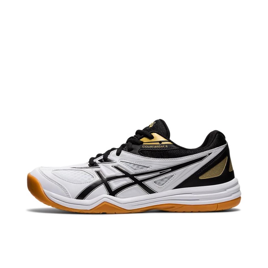 推荐商品：Asics/亚瑟士 Court Break 2 透气舒适 减震耐磨 生胶 运动训练 羽毛球鞋 白色/黑色