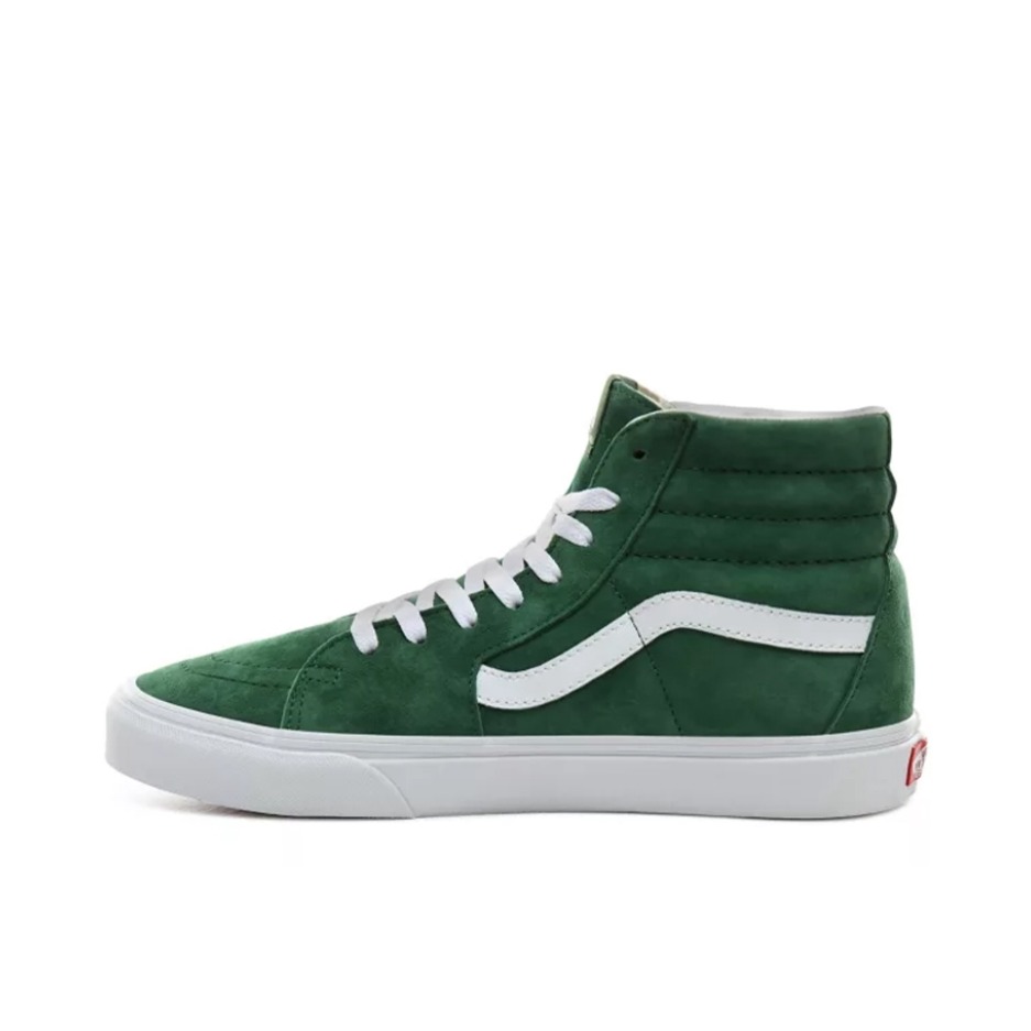 推荐商品：Vans/范斯 SK8-Hi 板鞋 潮流经典拼接复古街头厚底 Fairway 绿白/翻毛皮