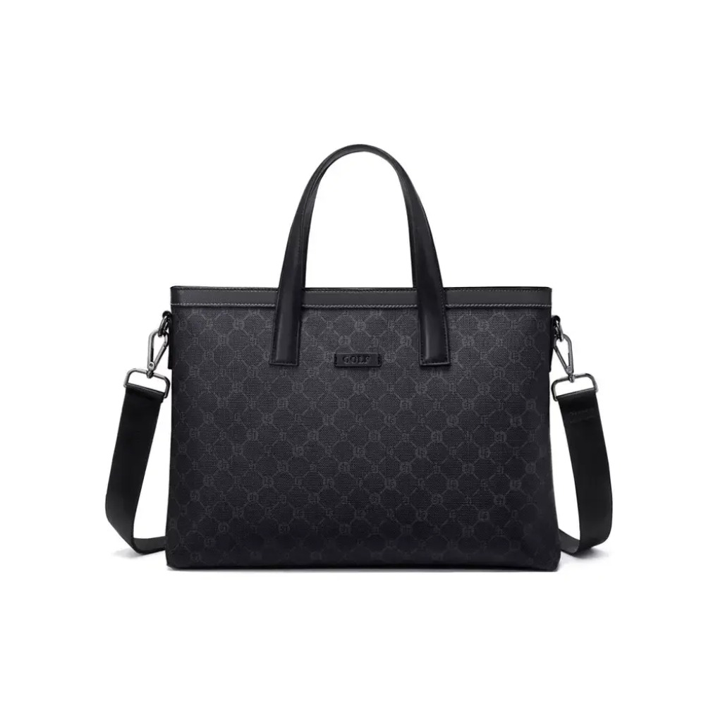 推荐商品：GOLF/高尔夫 商务公文包复古老花印花英伦风手提防泼水大容量横款商务通勤包斜挎包