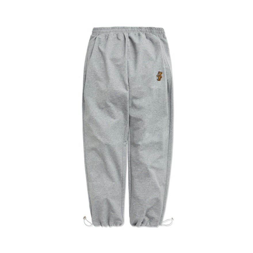 PSO 灰色卫裤男宽松抽绳束脚裤小熊刺绣 KS9061