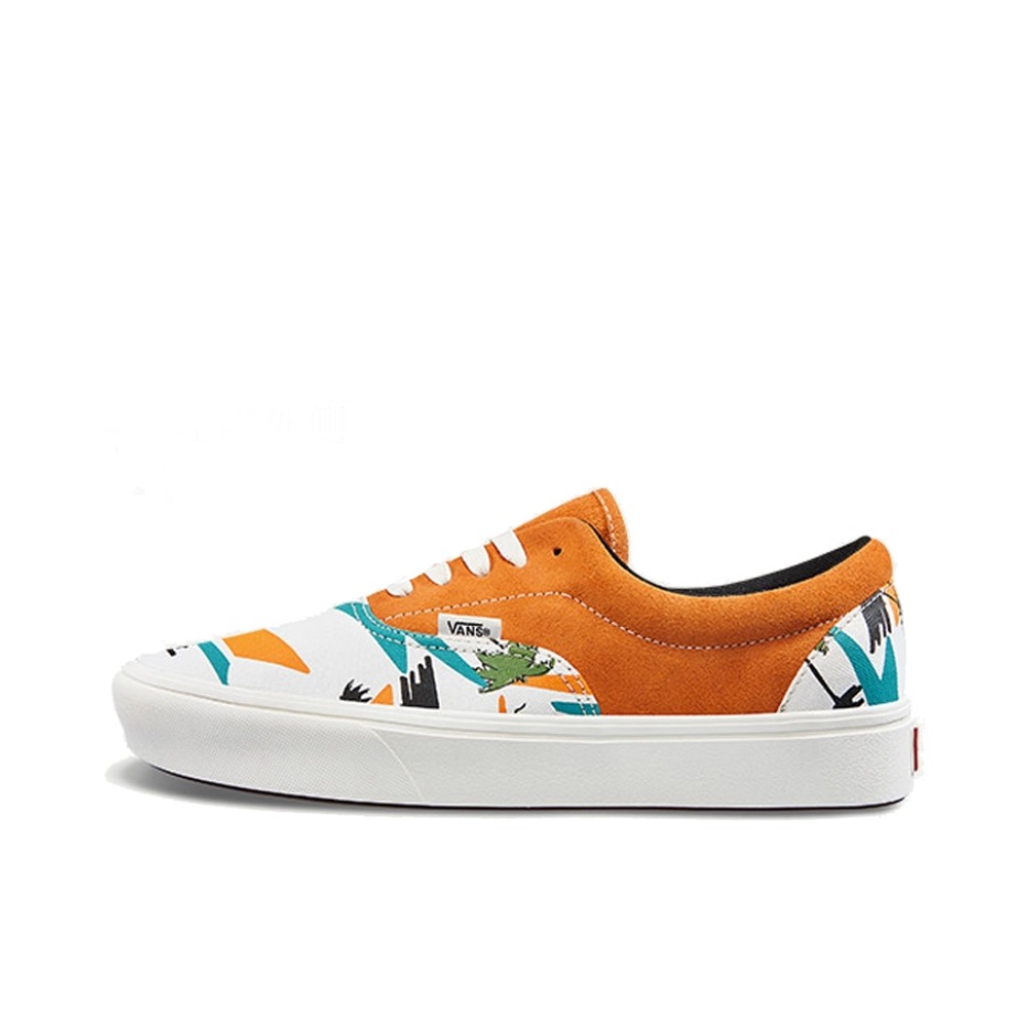 推荐商品：Vans/范斯 Era Lx Comfycusra 轻便 复古 帆布鞋 White/OrangeRed ComfyCush/白橙印花