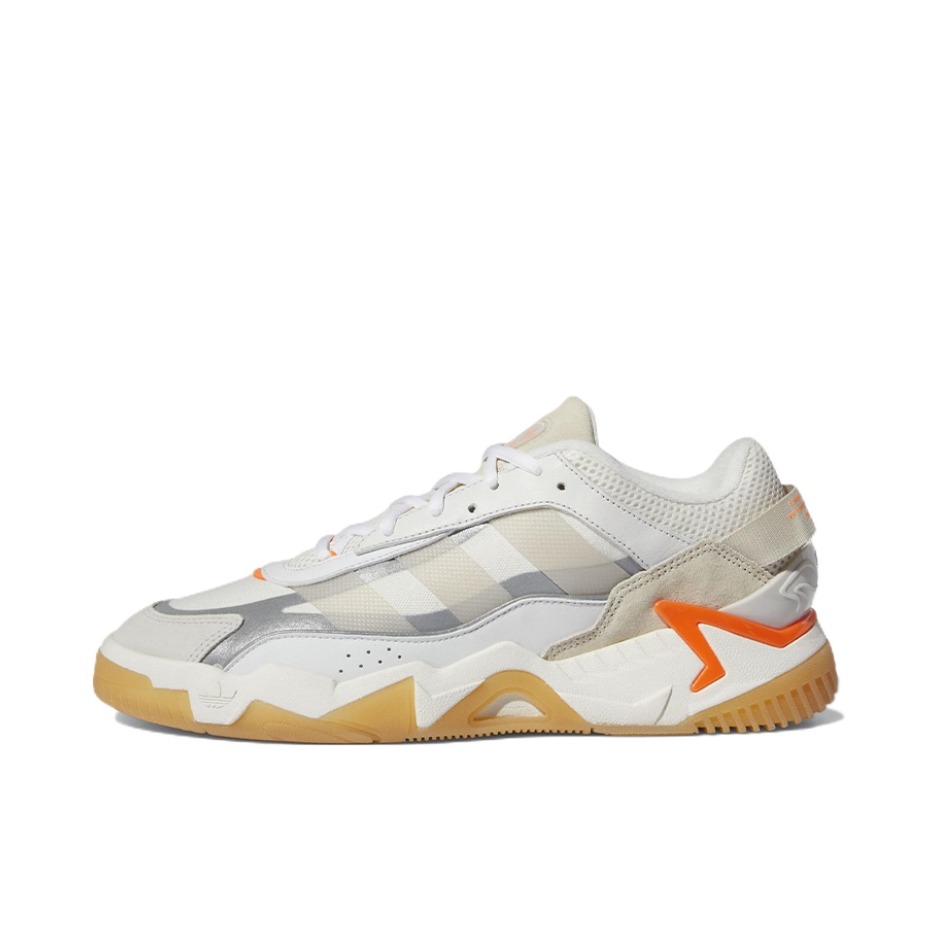 推荐商品：adidas Originals Niteball 2.0 防滑耐磨 轻便透气 织物 复古 面包鞋 运动休闲鞋 米色/灰色/橙色