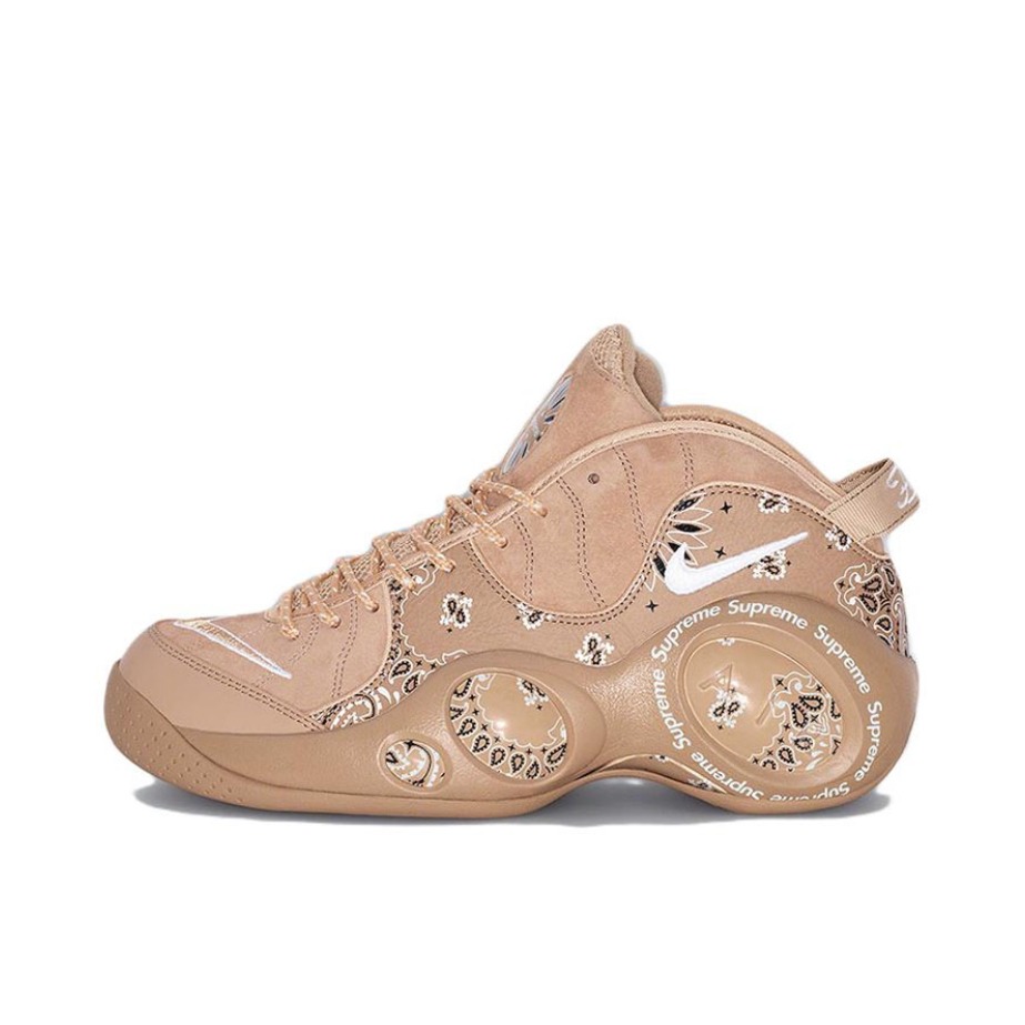 推荐商品：Nike Air Zoom Flight 95 大眼睛 缓震 防滑耐磨 实战 复古 百搭 篮球鞋 Supreme 联名/棕色/腰果花