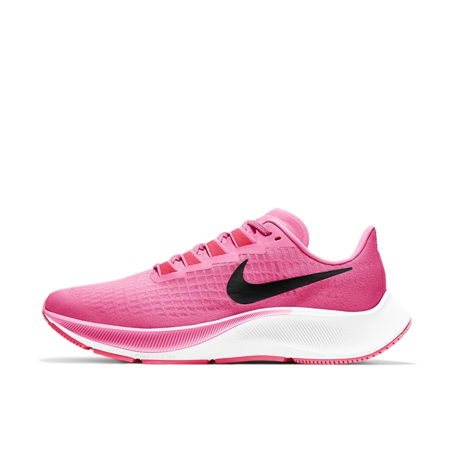 推荐商品：Nike Air Zoom Pegasus 37 飞马 跑鞋 气垫舒适耐磨轻便透气织物缓震减震防滑防水合成革圆头 玫红色