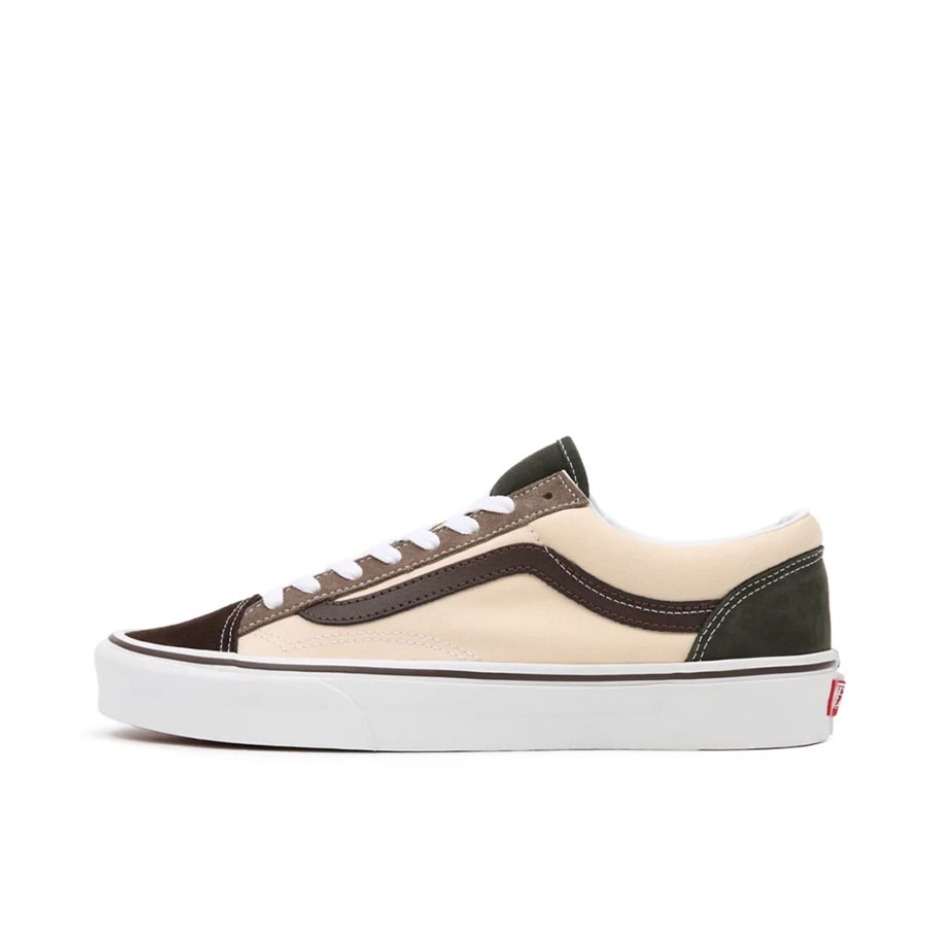 推荐商品：Vans/范斯 Style 36 滑板鞋 板鞋 舒适轻便防滑耐磨复古百搭帆布拼接防水运动 灰色/棕色