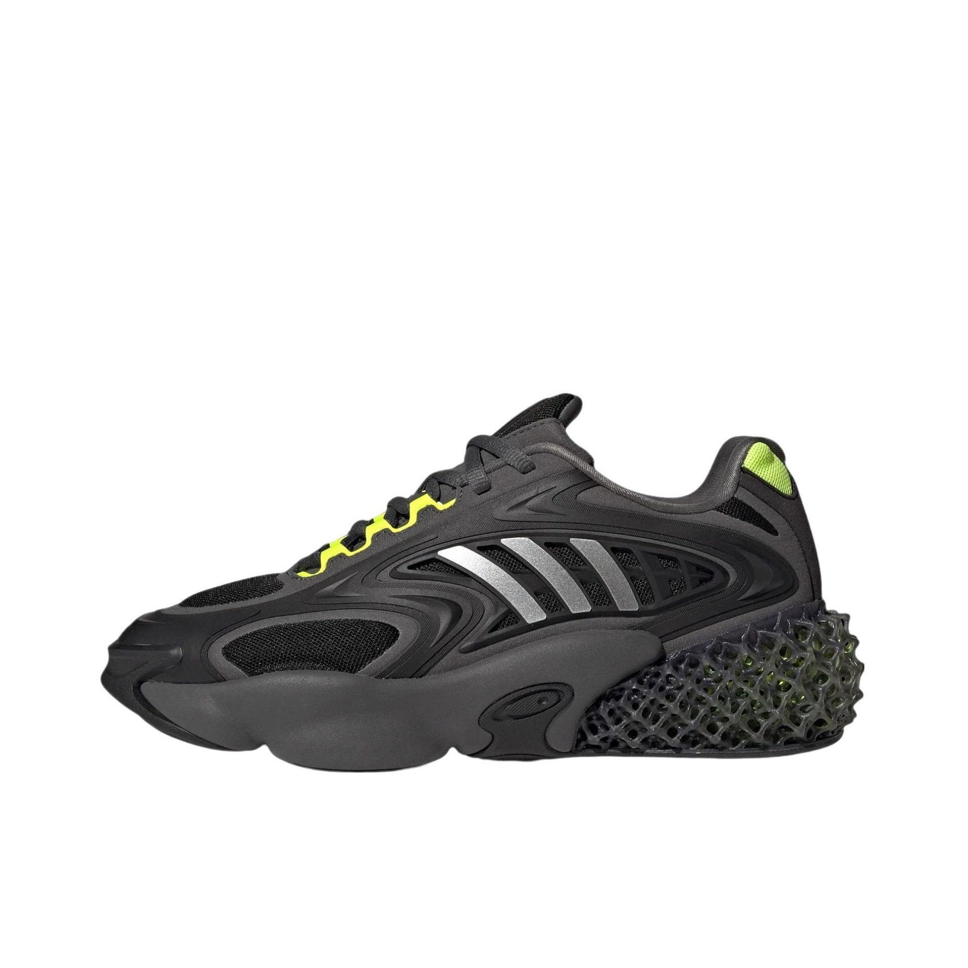 推荐商品：adidas/阿迪达斯 Originals 4D Krazed 耐磨防滑 织物 圆头 舒适 回弹 网布透气 潮流 网面 运动休闲鞋 黑色/银色/黄色