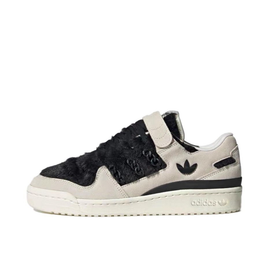 推荐商品：adidas Originals Forum 板鞋 轻便复古防滑时尚魔术贴篮球风薄底包裹性 米色/碳黑
