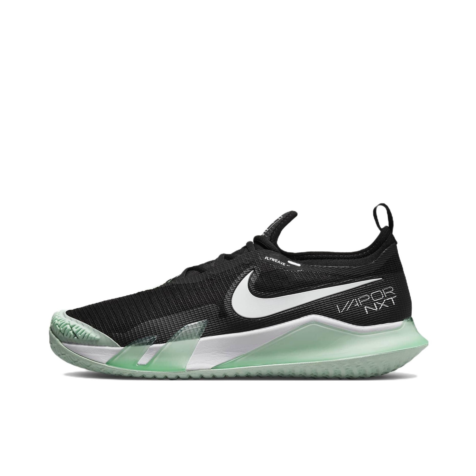 推荐商品：Nike React Vapor NXT HC 耐磨 防滑 透气 织物 实战 网球鞋 黑色/薄荷绿/白色