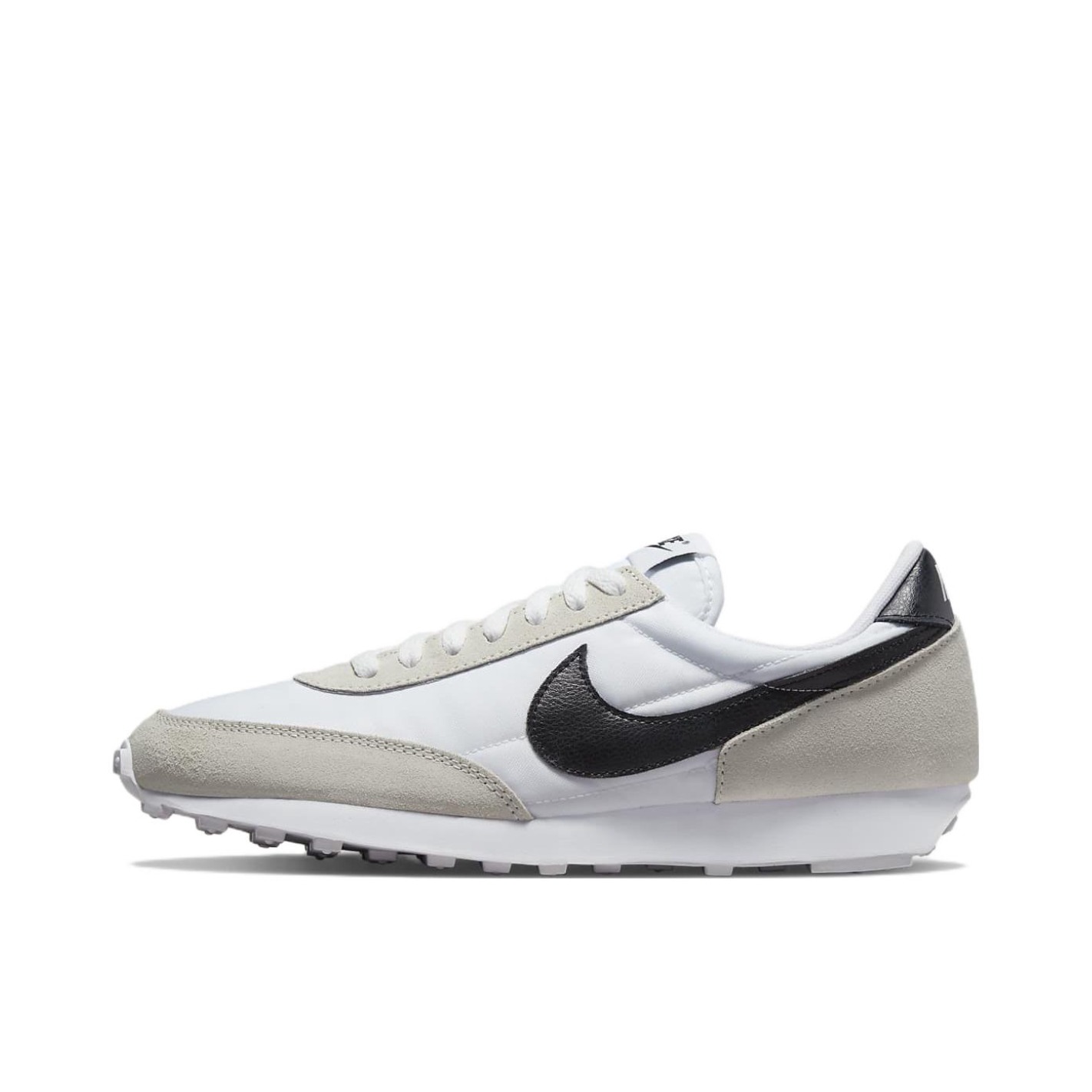 推荐商品：Nike Daybreak 解构 跑鞋 华夫鞋 复古耐磨舒适休闲轻便透气织物运动合成革减震防滑低帮 灰色/白色/黑色