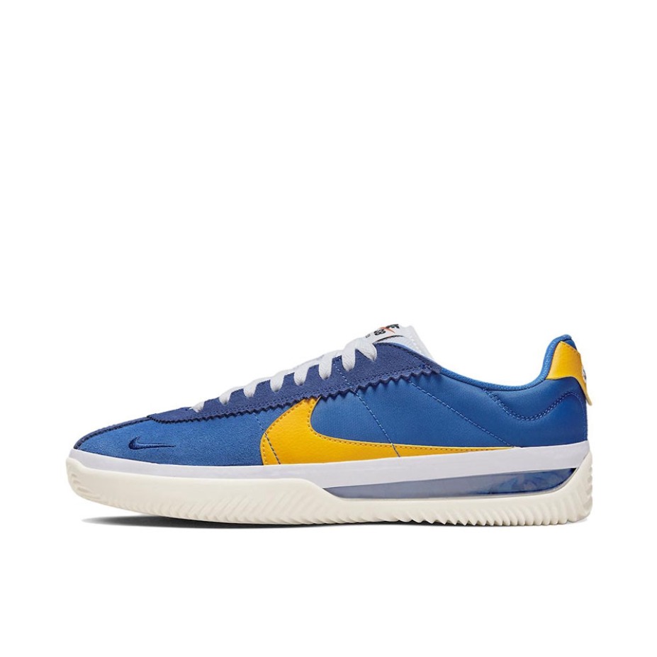 推荐商品：Nike BRSB 运动休闲鞋 潮流复古轻便透气缓震耐磨防滑织物翻毛皮 蓝色/黄色