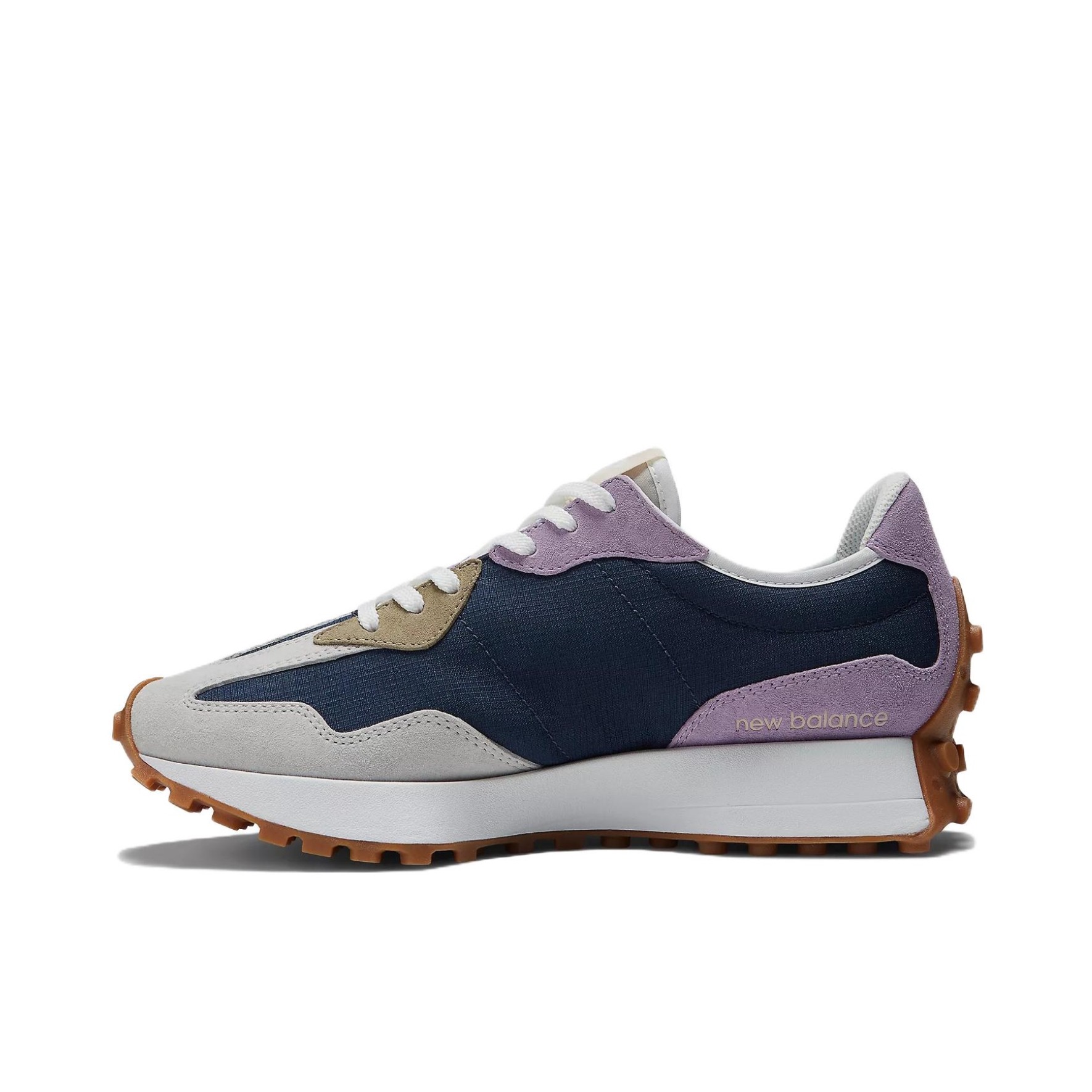 推荐商品：【IU同款】 New Balance 327 跑鞋 舒适复古防滑耐磨休闲透气减震拼接运动防水织物慢跑圆头 深蓝色/紫色/灰色