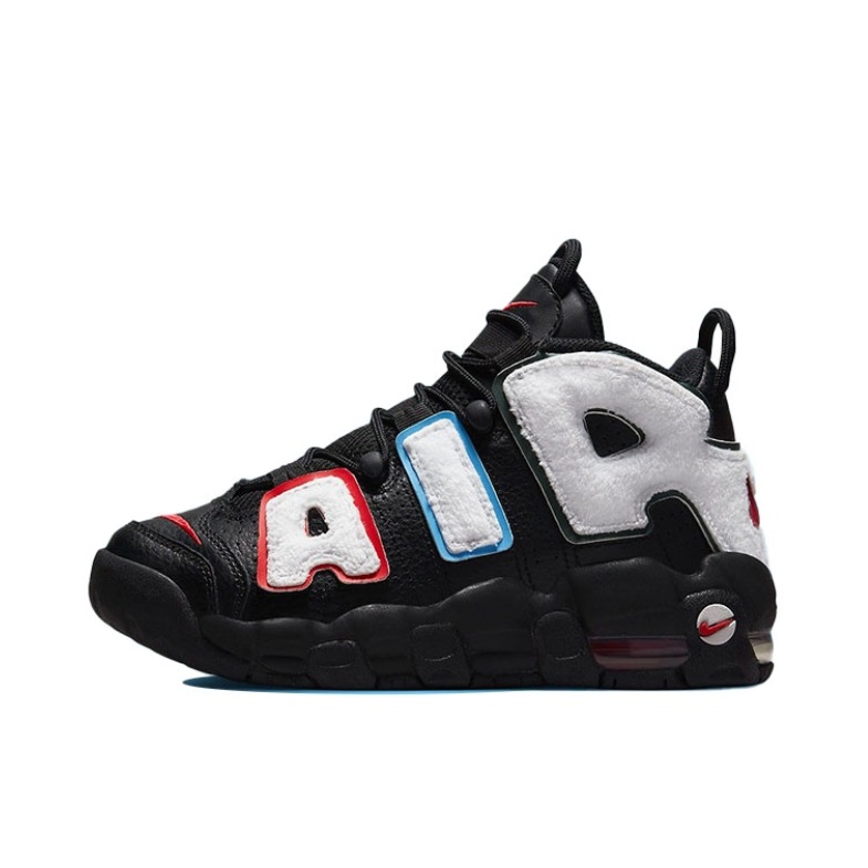 推荐商品：Nike Air More Uptempo 运动休闲鞋 缓震复古百搭防滑耐磨支撑圆头篮球风 GS/黑色/红色