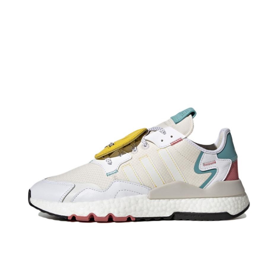推荐商品：adidas Originals Nite Jogger BOOST 透气 防滑 支撑 中底 复古 运动休闲鞋 米黄/孔雀绿/酒红