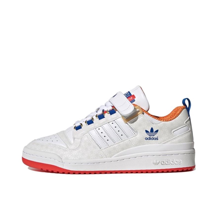 推荐商品：adidas Originals Forum 板鞋 轻便复古防滑时尚魔术贴篮球风薄底包裹性 Adilicious 白色/红色/蓝色