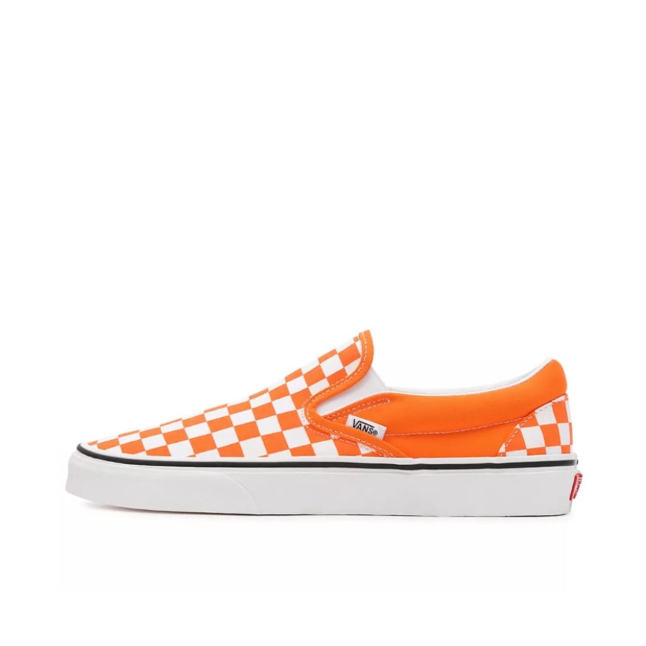推荐商品：Vans/范斯 Classic Slip-on 防滑 简约 棋盘格 一脚蹬 百搭 休闲 帆布鞋 橙色/白色/黑色