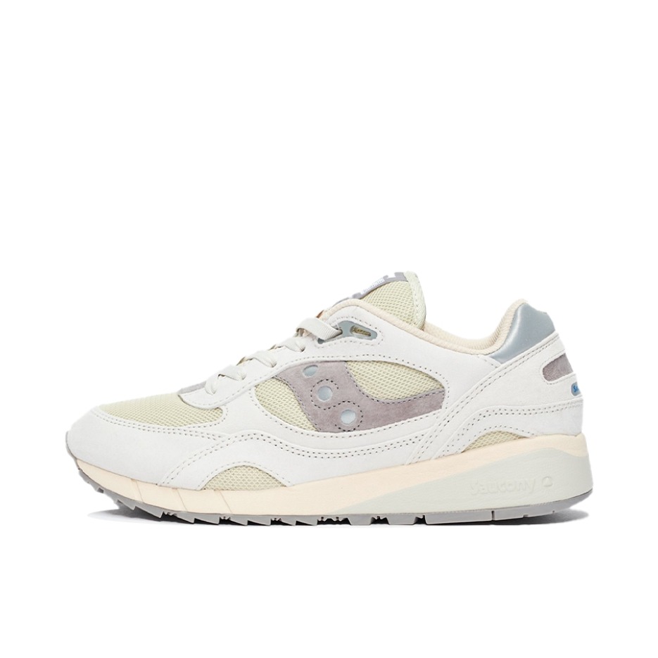 推荐商品：Saucony/索康尼 Shadow 6000 经典复古 防滑耐磨 舒适休闲 透气 防水 织物 运动 跑鞋 米白色