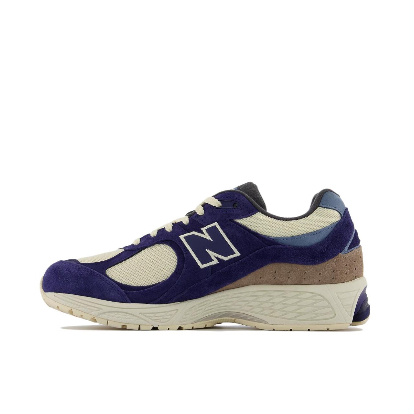推荐商品：New Balance 2002R 跑鞋 缓震防滑耐磨透气复古拼接防水气垫慢跑支撑 深蓝/白色