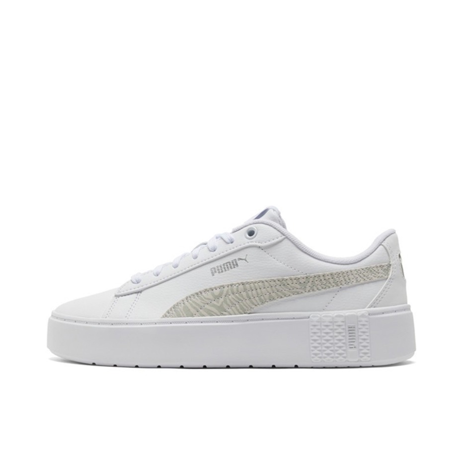 推荐商品：Puma/彪马 Smash Platform V2 板鞋 防滑耐磨缓震轻便舒适透气复古 白色/灰色
