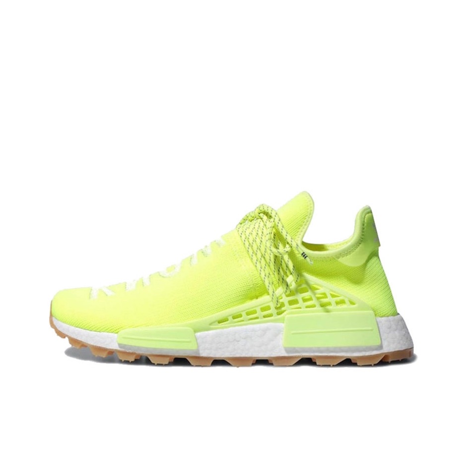 推荐商品：adidas Originals NMD Human Race 防滑耐磨 减震回弹 轻便透气 舒适百搭 织物 增高 运动休闲鞋 Pharrell/ 荧光黄