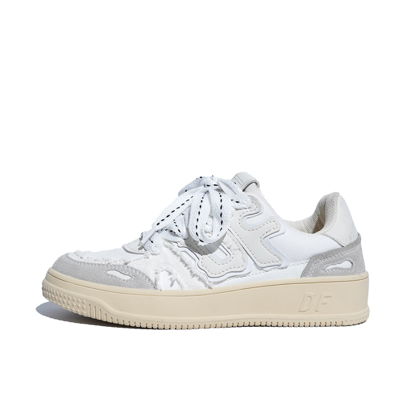 推荐商品：飞跃 防滑耐磨 舒适百搭 复古增高 德训鞋 运动休闲鞋 FXY-8671 白色