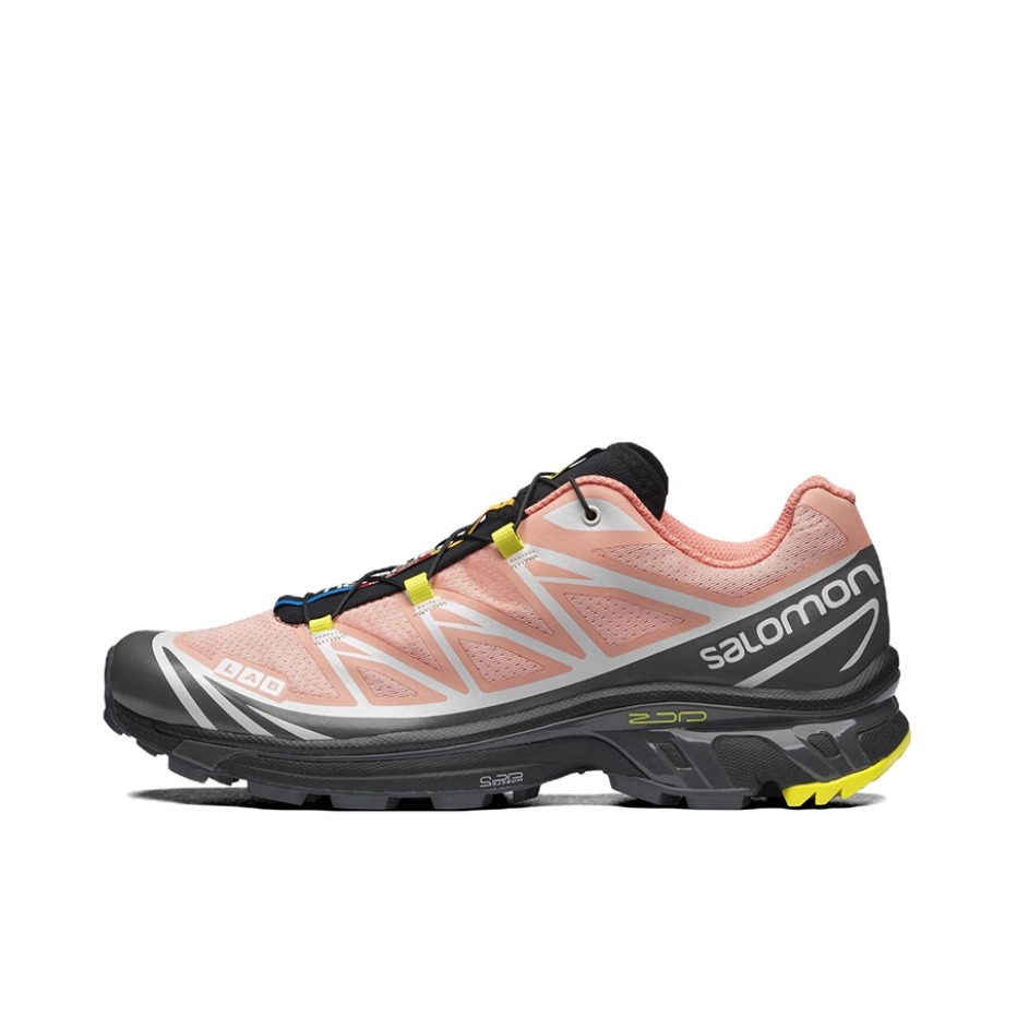推荐商品：Salomon/萨洛蒙 XT-6 户外休闲鞋 越野跑鞋 织物复古机能透气网布支撑防水包裹性 暗粉/黑色