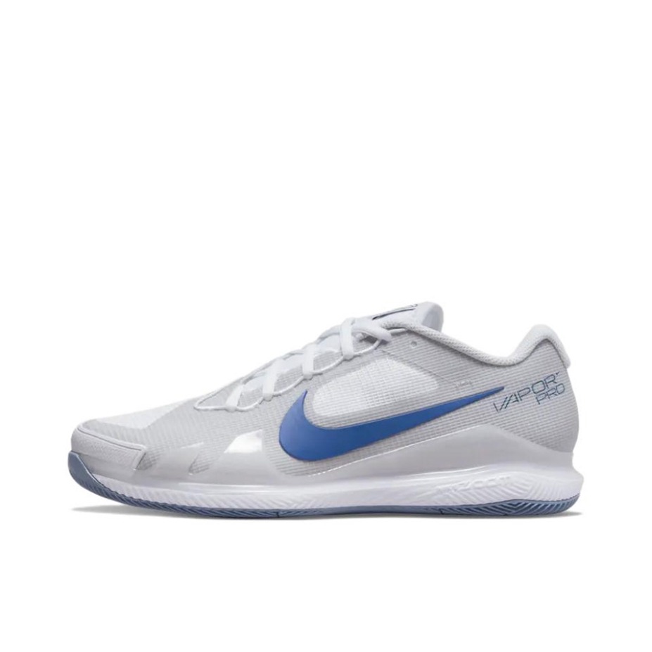 推荐商品：Nike Court Air Zoom Vapor Pro 专业回弹 舒适减震 耐磨防滑 合成革 运动 硬场地 网球鞋 蓝色/灰色