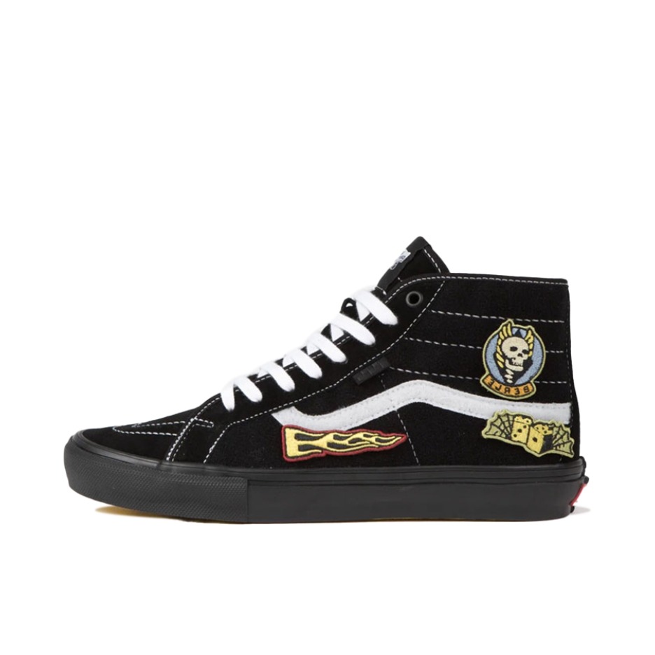 推荐商品：Vans/范斯 SK8-Hi 板鞋 潮流经典拼接复古街头厚底 黑色/骷髅