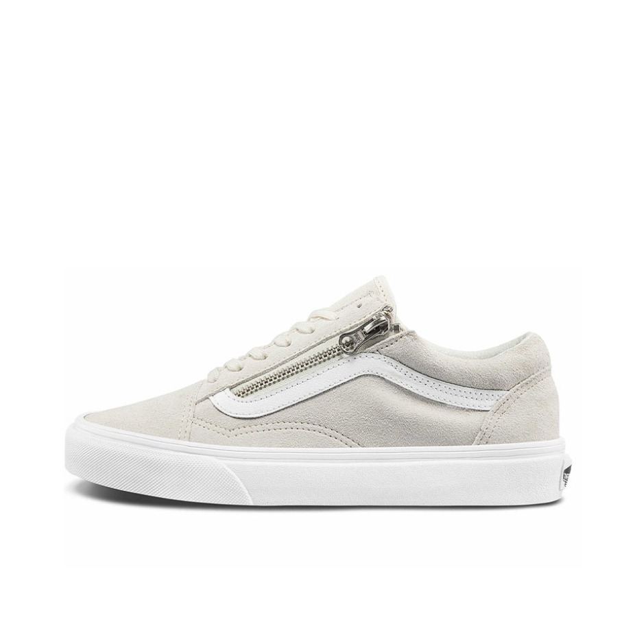 推荐商品：Vans/范斯 Old Skool 滑板鞋 板鞋 轻便防滑复古舒适经典 白色/米色/拉链