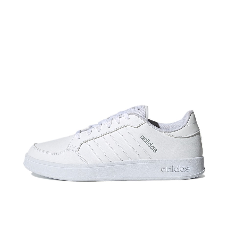 推荐商品：adidas neo Breaknet 板鞋 三条纹减震轻便防滑耐磨复古防水轻运动休闲网球文化 纯白/灰色