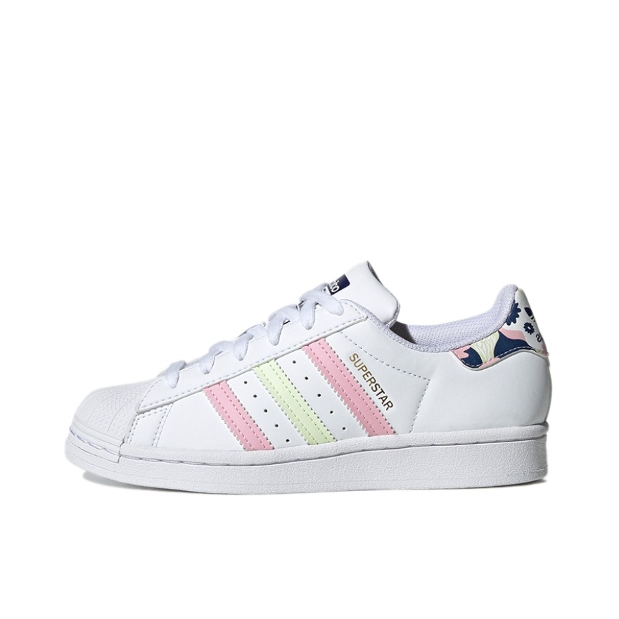 推荐商品：【宋雨琦同款】 adidas Originals Superstar 板鞋 轻便贝壳头薄底舒适百搭耐磨复古 GS/白色/粉色/绿色