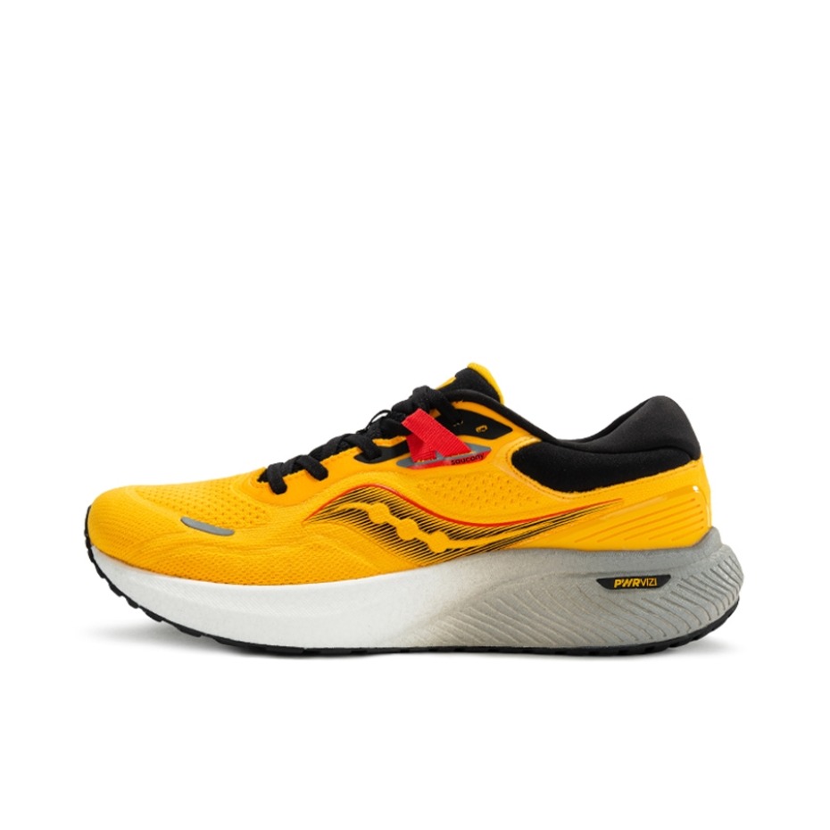 推荐商品：Saucony/索康尼 Surge 澎湃 缓震 防滑耐磨 轻便透气 软底回弹 跑鞋 黄色/黑色
