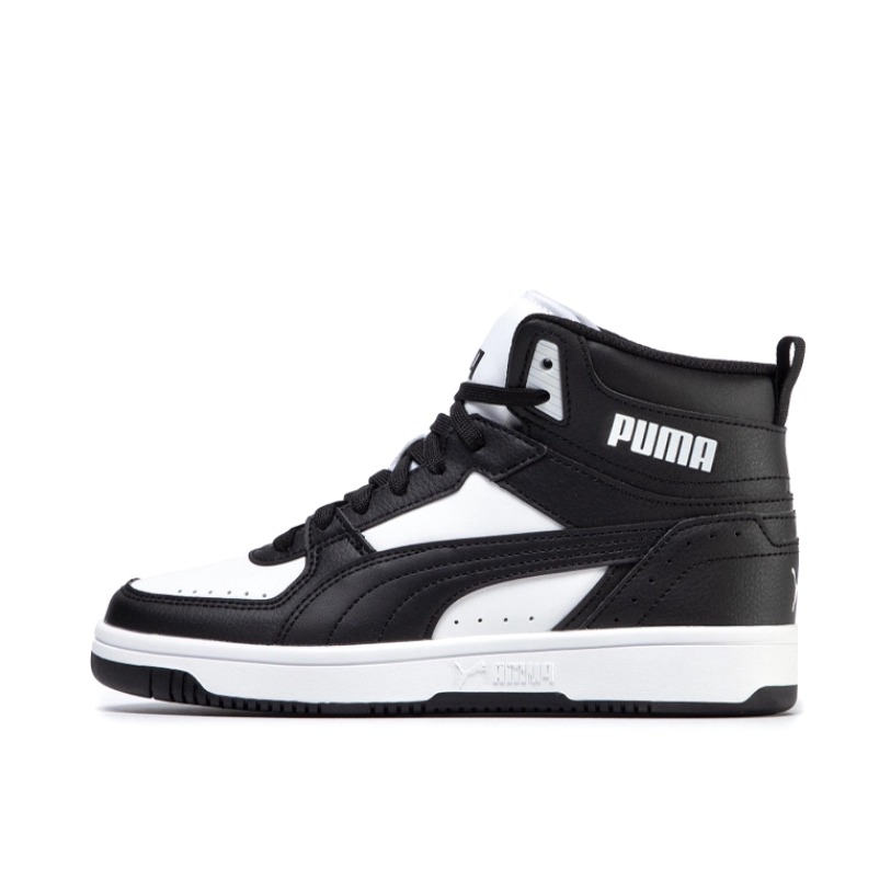 推荐商品：Puma/彪马 Rebound Joy 板鞋 防滑耐磨减震透气拼接复古百搭圆头贴合休闲运动篮球风 GS/黑色/白色