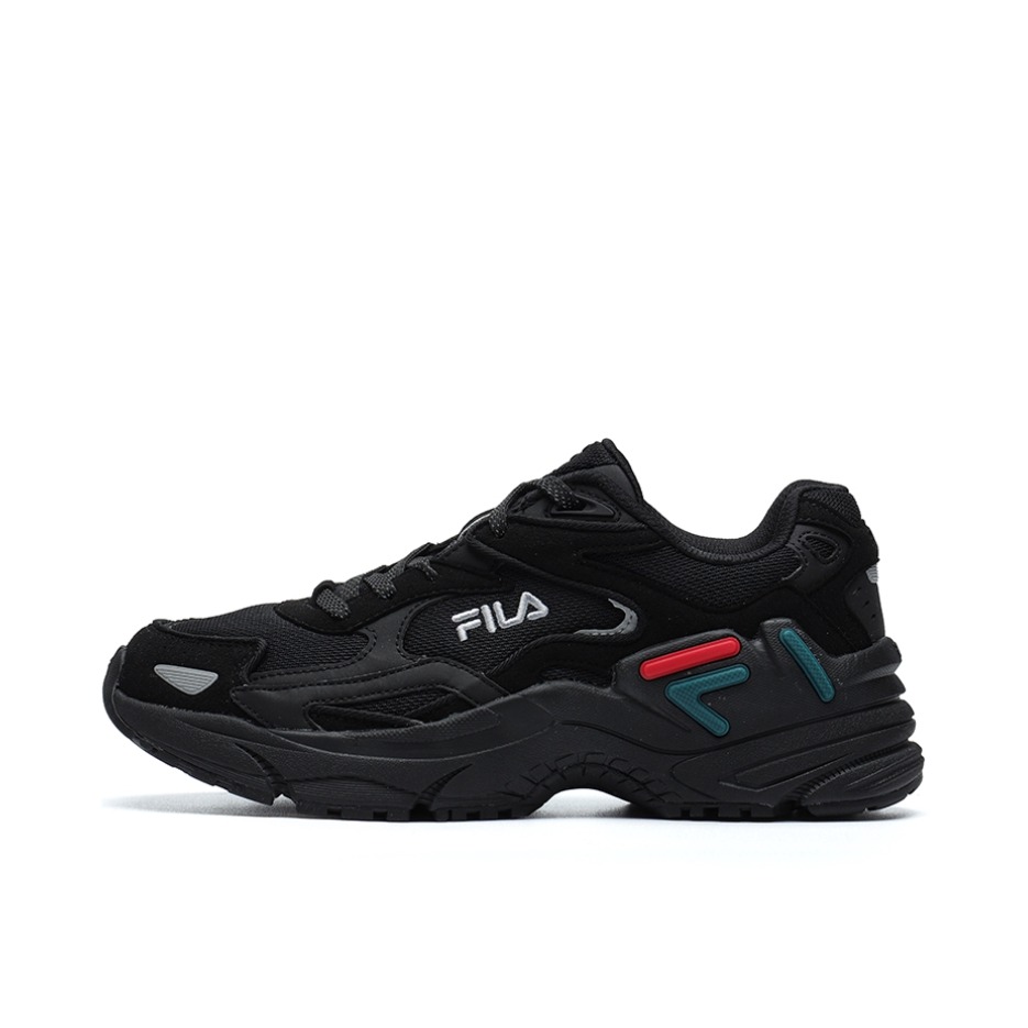 推荐商品：FILA/斐乐 Catapult 运动时尚 厚底 缓震耐磨 休闲 织物 合成革 跑鞋 T12M145214 女款/黑色