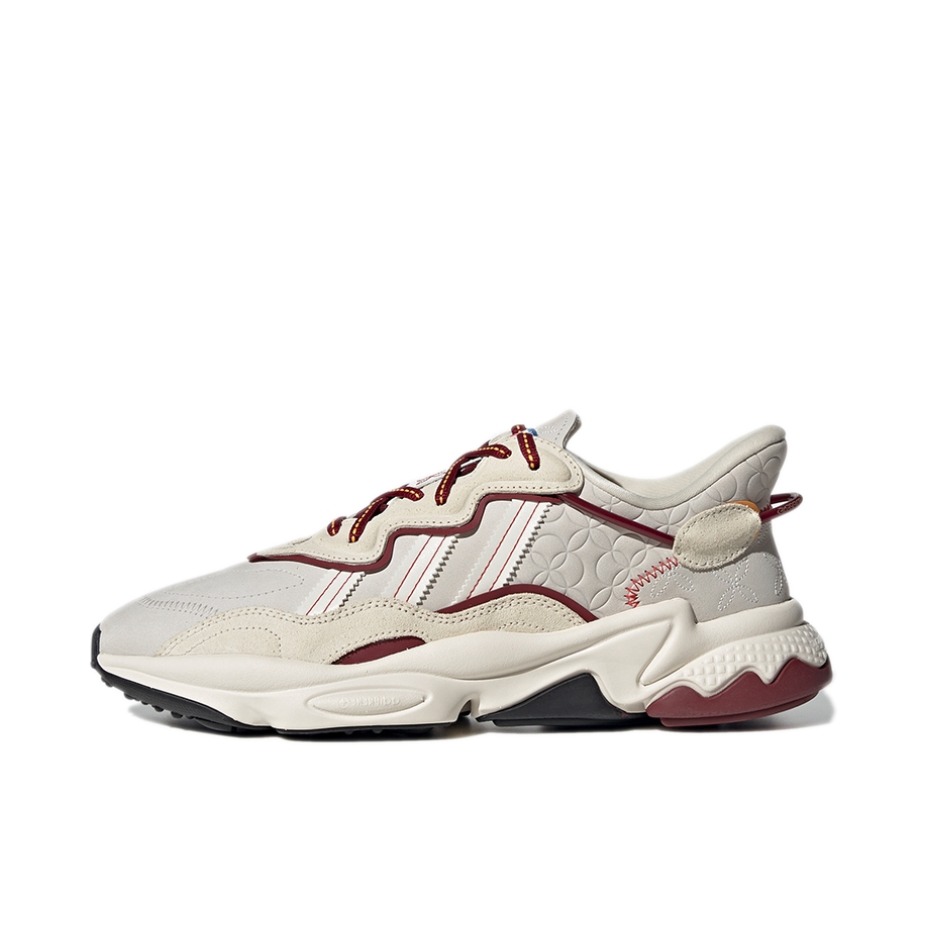 推荐商品：adidas Originals Ozweego 耐磨透气 百搭简约 舒适时尚 缓震 复古运动 网面 老爹鞋 虎年限定/白色/米色/红色