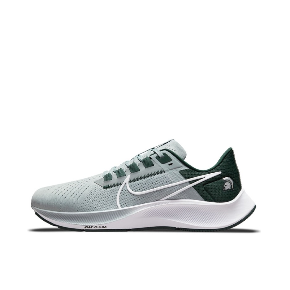 推荐商品：Nike Air Zoom Pegasus 38 跑鞋 气垫缓震透气舒适轻便防滑耐磨休闲运动织物圆头回弹平跟 密歇根州立大学