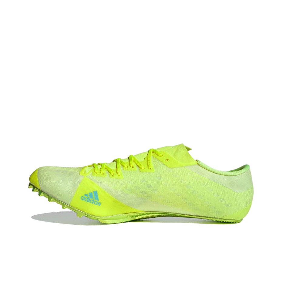 推荐商品：adidas Adizero Prime SP 大蝉翼一代 跑鞋 防滑耐磨减震田径碳板织物合成革运动 太阳黄/蓝色