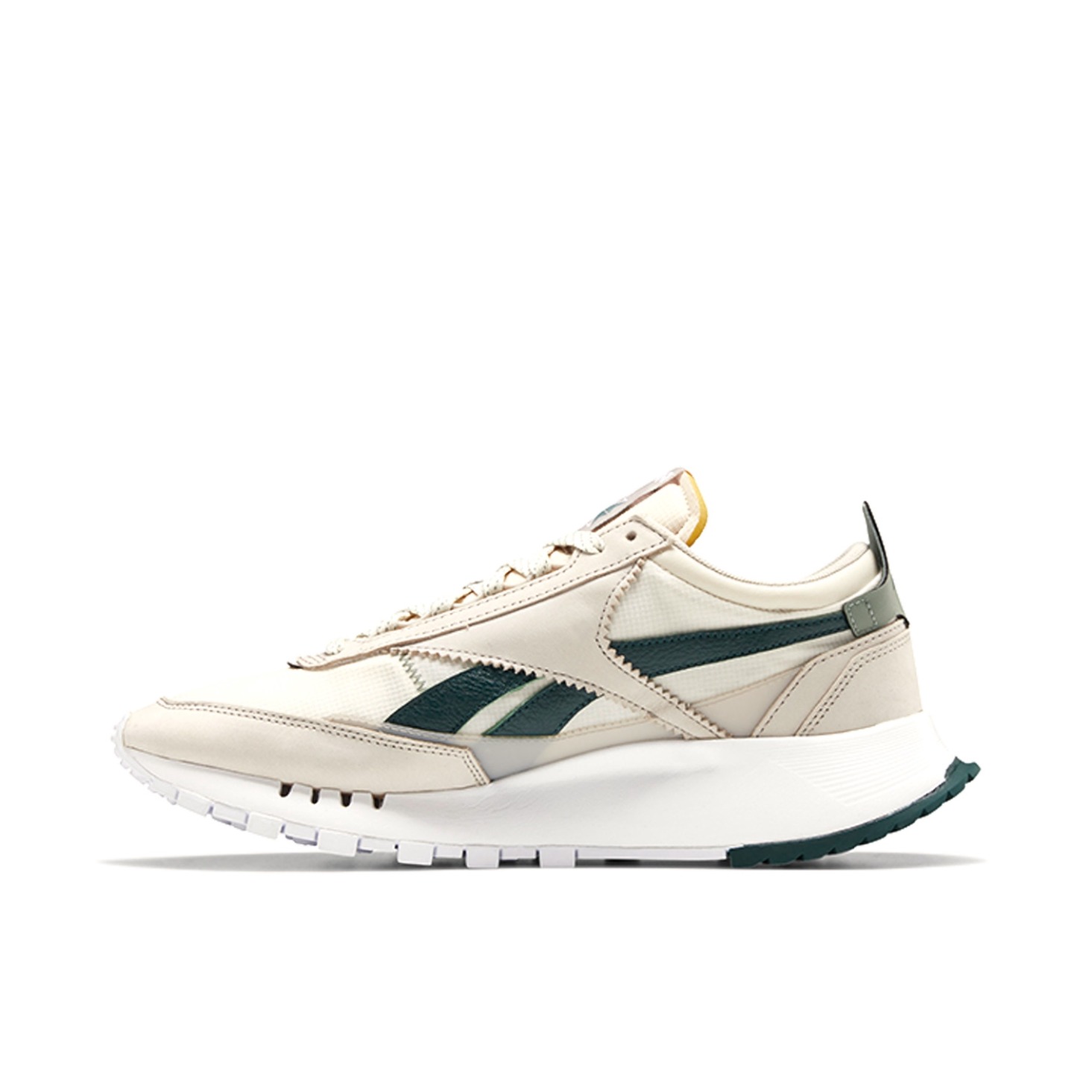 推荐商品：Reebok/锐步 Classic Leather Legacy 跑鞋 时尚复古合成革包裹性轻便减震增高 砂绿色