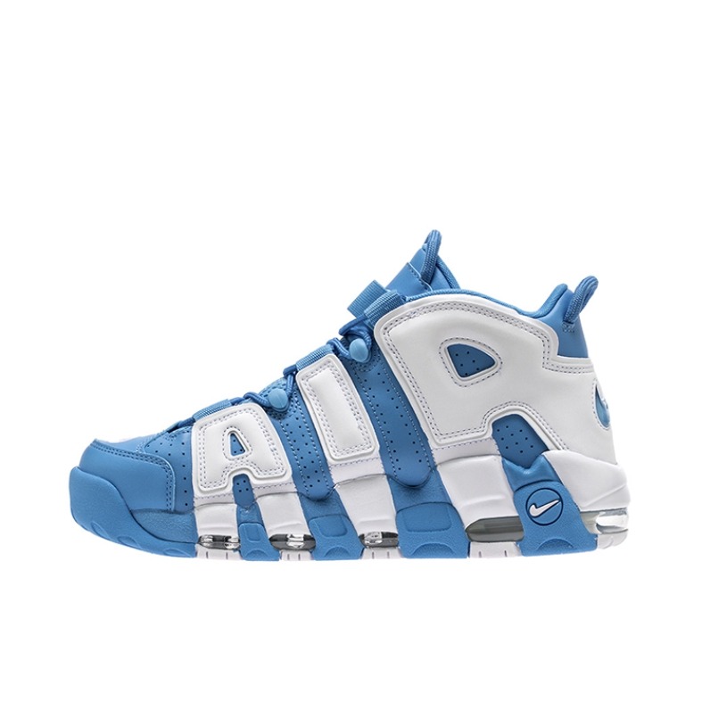 推荐商品：Nike Air More Uptempo 运动休闲鞋 缓震复古百搭防滑耐磨支撑圆头篮球风 北卡蓝