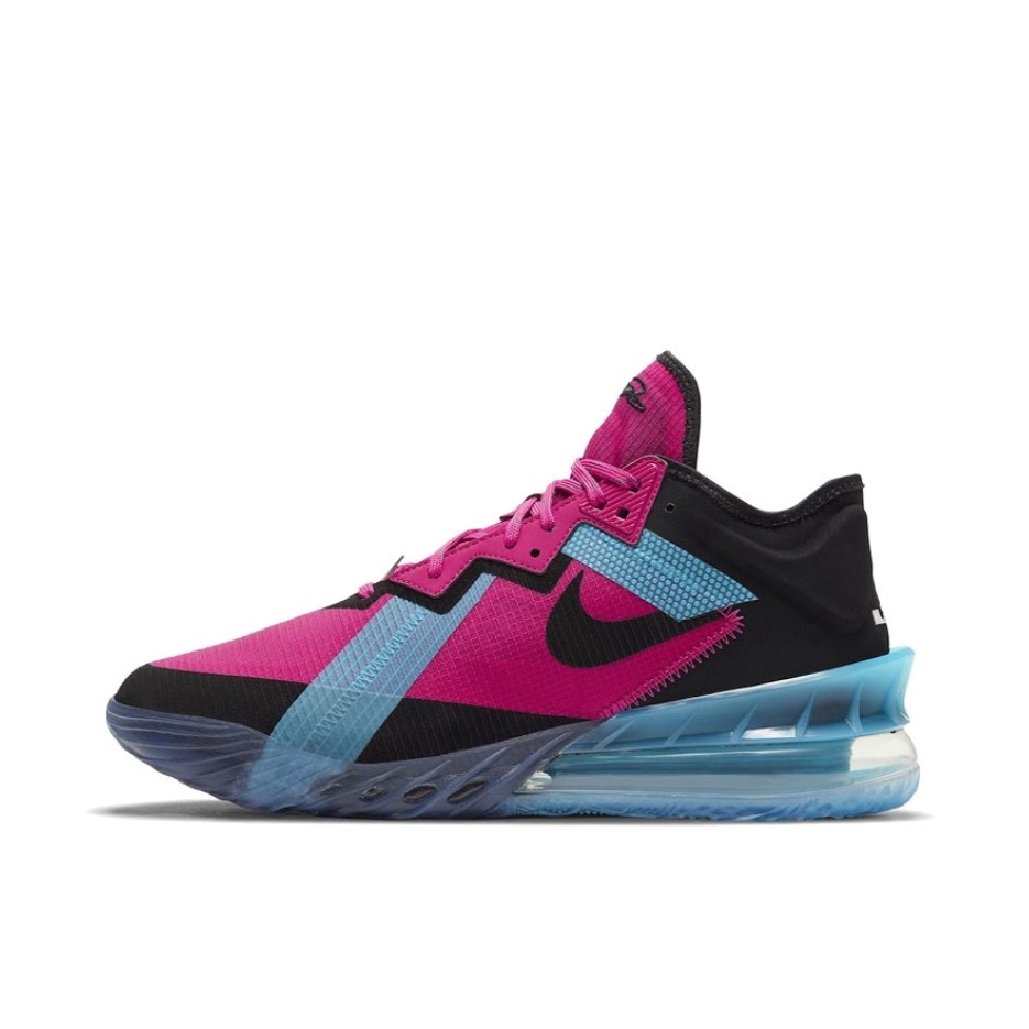 推荐商品：Nike Zoom LeBron 18 詹姆斯 篮球鞋 透气防滑耐磨实战支撑织物合成革 Fireberry 国外版/树莓红/黑色/浅怒火蓝
