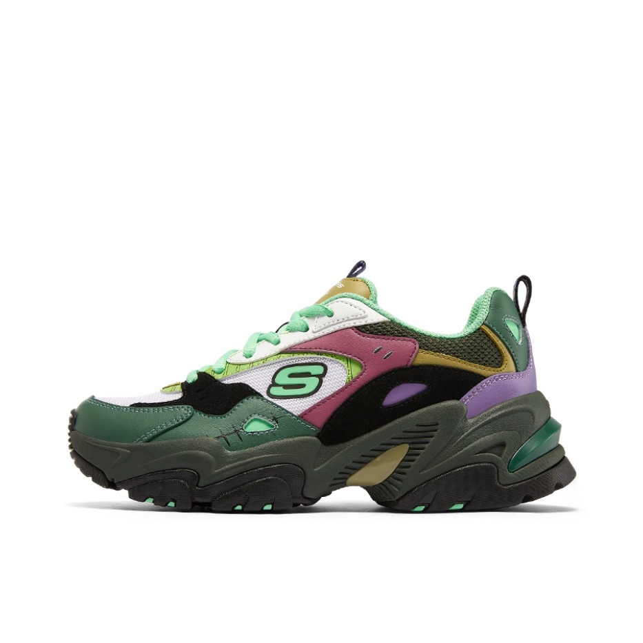 推荐商品：Skechers/斯凯奇  Stamina V2  机甲鞋二代  老爹鞋 跑步鞋 机能风绑带厚底增高缓震轻便  航海王联名/索隆