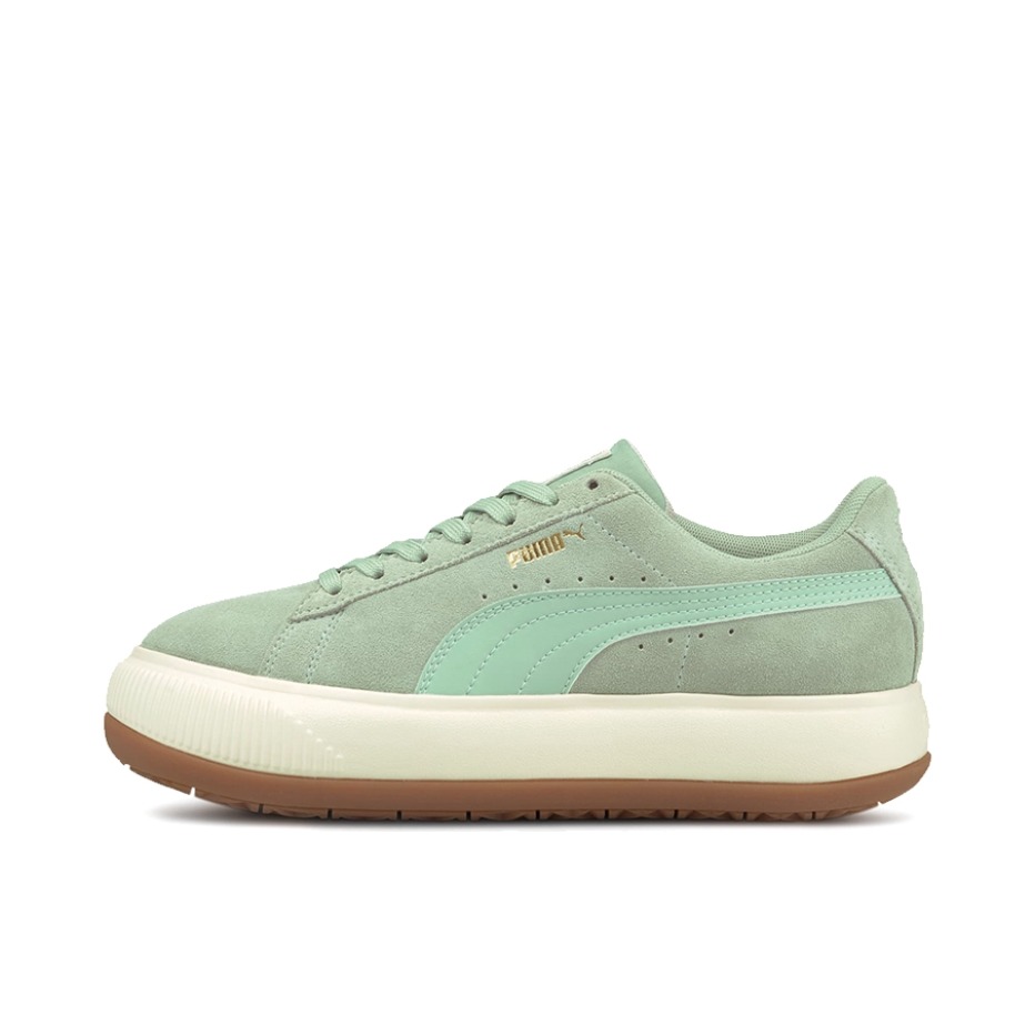 推荐商品：Puma/彪马 Suede Mayu Up 运动休闲鞋 防滑耐磨轻便透气复古厚底圆头 绿色/米色