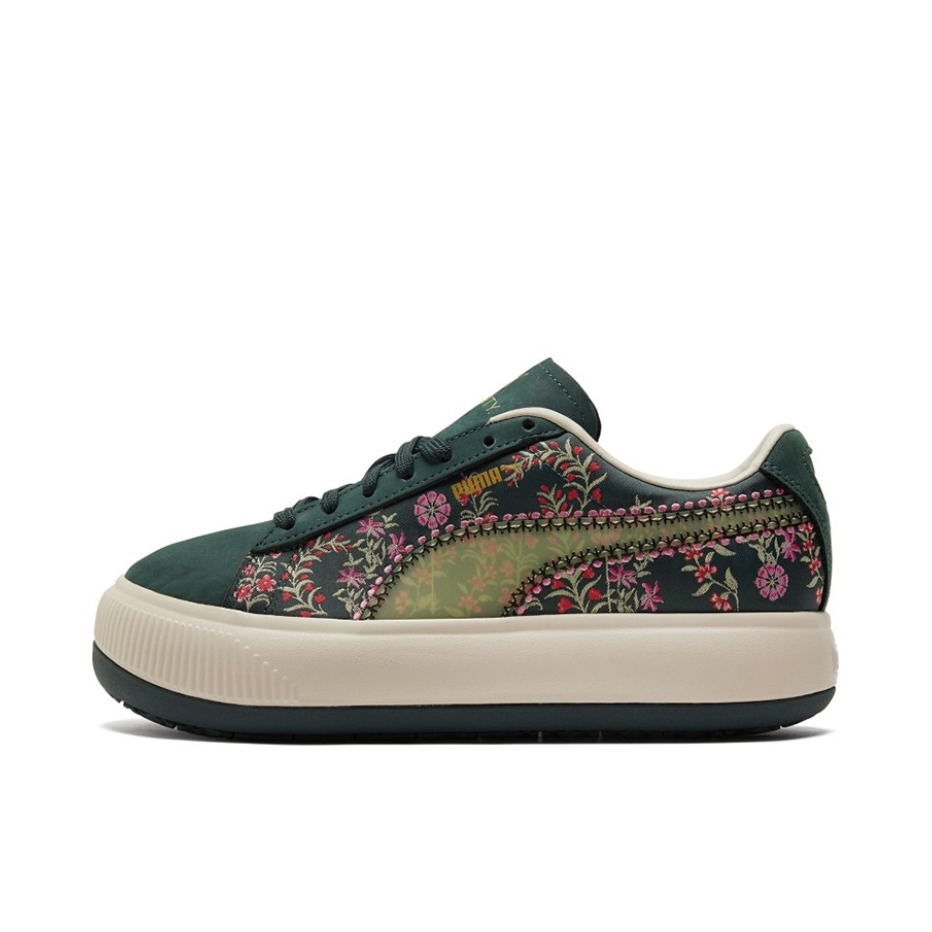 推荐商品：Puma/彪马 Suede Mayu Up 运动休闲鞋 防滑耐磨轻便透气复古厚底圆头 Liberty联名女款/花卉/绿色