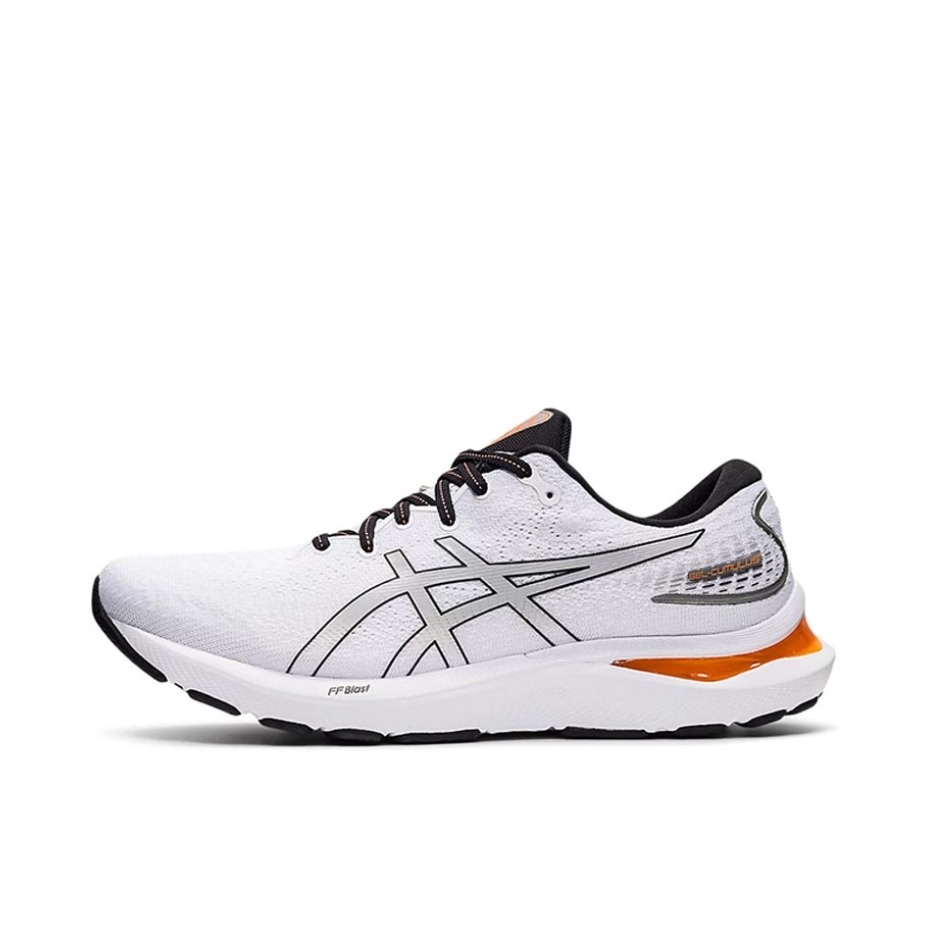 推荐商品：Asics/亚瑟士 Gel-Cumulus 24 跑鞋 减震耐磨稳定支撑舒适排汗透气轻量回弹圆头网面织物轻便体考马拉松 白色