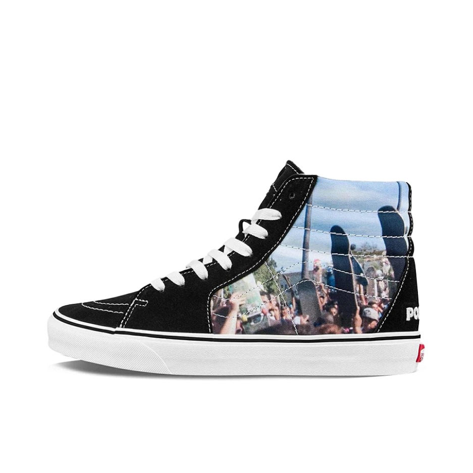推荐商品：Vans/范斯 SK8-Hi 板鞋 潮流经典拼接复古街头厚底 MOCA联名/黑色风景
