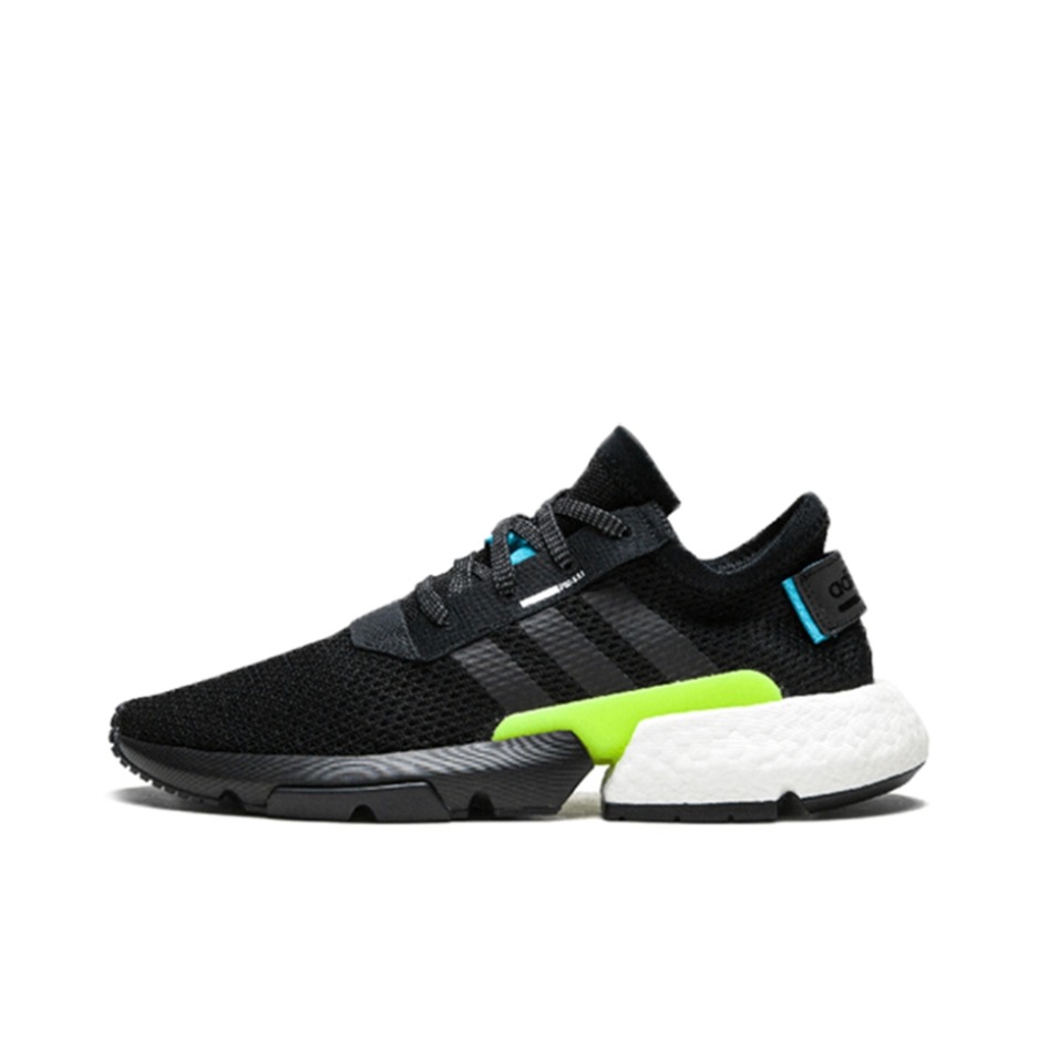 推荐商品：adidas Originals POD-S3.1 减震回弹 防滑耐磨 轻便透气 舒适 时尚 复古百搭 运动休闲鞋 Black/White/Solar-Yellow 黑白/荧光绿