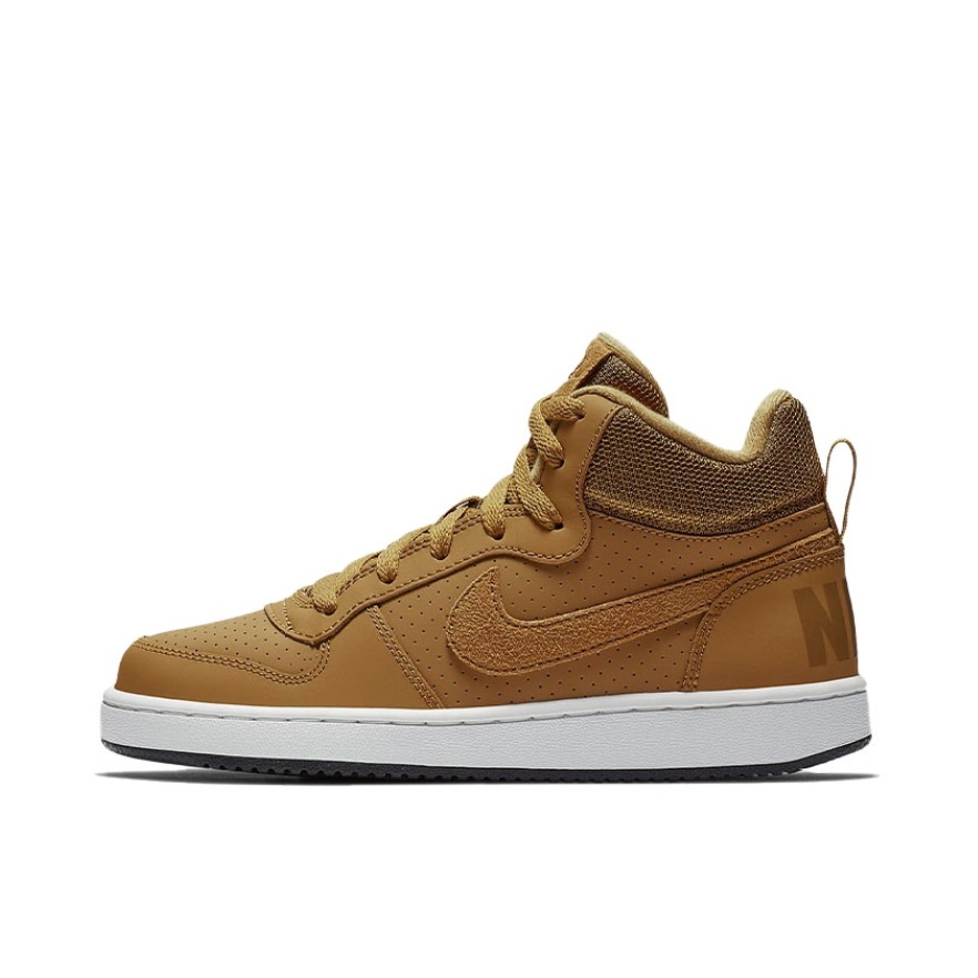 推荐商品：Nike Court Borough 板鞋 复古舒适透气防滑耐磨轻便防水耐穿 GS/麦黄/山峰白