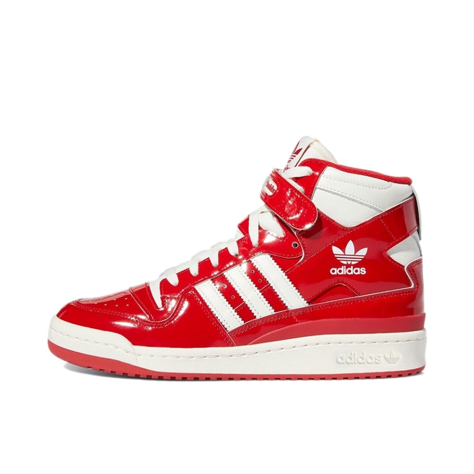 推荐商品：adidas Originals Forum 板鞋 轻便复古防滑时尚魔术贴篮球风薄底包裹性 高帮/红色/白色